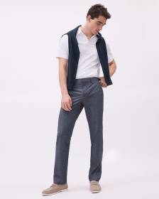 Pantalon de Ville Uni à Coupe Ajustée