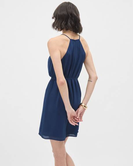 Sleeveless Halter-Neck Mini Dress