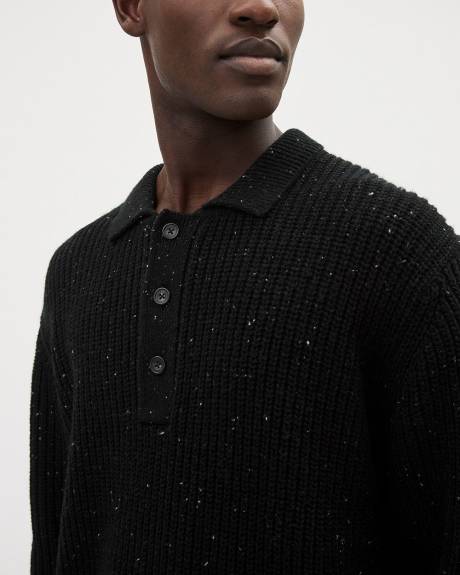 Long-Sleeve Polo Sweater