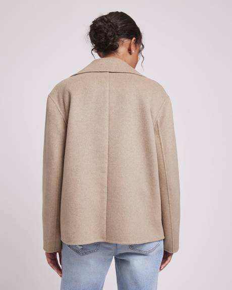 Double-Breasted Caban Wool Coat