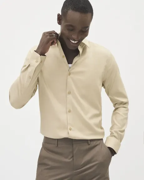 Slim-Fit Knit-Like Dress Shirt