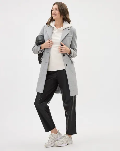 Manteau Classique en Laine à Trois Boutons