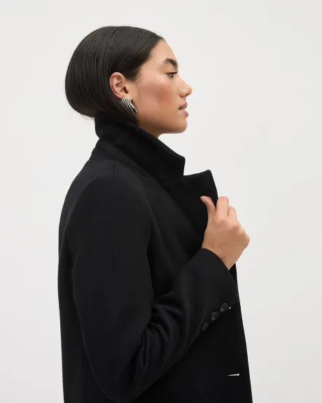 Manteau Classique en Laine à Trois Boutons