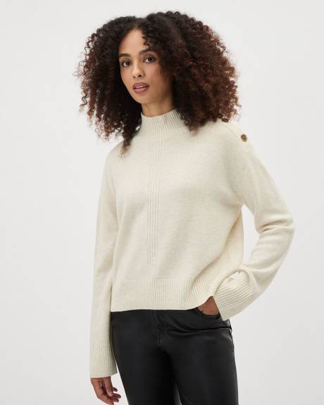 Long-Sleeve Mock-Neck Merino Sweater