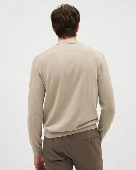 Long-Sleeve Polo Sweater