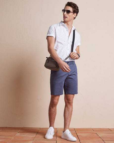 Slim-Fit Short-Sleeve Cotton Shirt