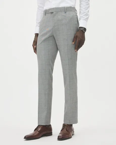 Tailored-Fit Grey Windowpane Suit Pant