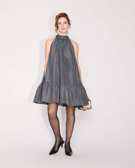 Sleeveless Straight Taffeta Dress