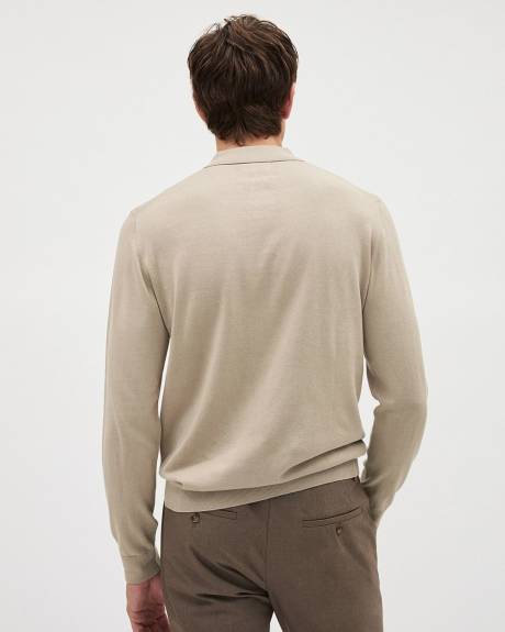 Long-Sleeve Polo Sweater