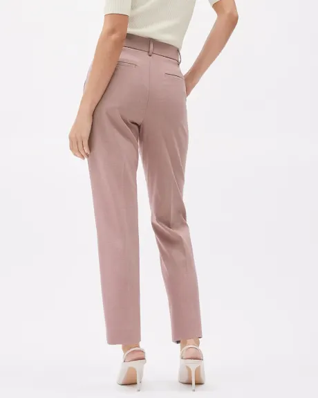 Straight-Leg Mid-Rise Purple Pant