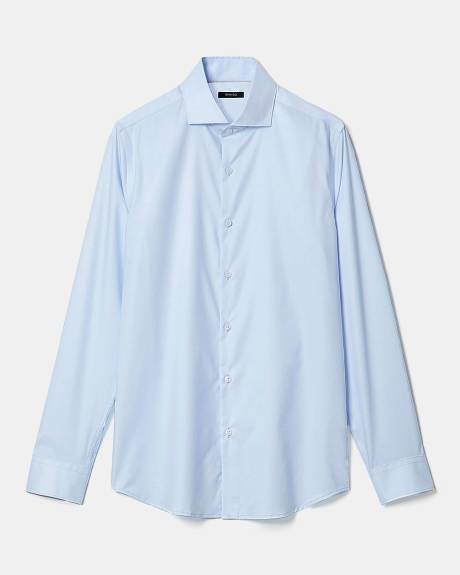 Slim-Fit Solid Sateen Dress Shirt