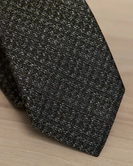 Dark Green Textured Regular Tie