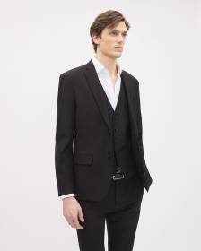 Essential Black Wool-Blend Suit Blazer