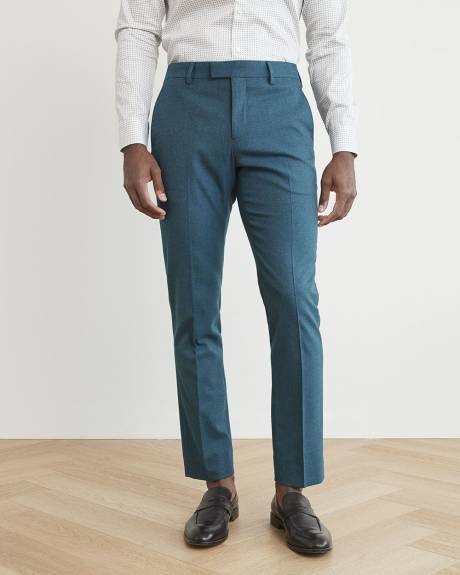 Pantalon de Complet Brossé à Coupe Étroite