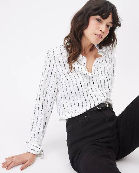 Blouse Boutonnée à Manches Longues