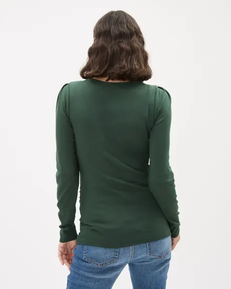 Long-Sleeve Scoop-Neck Top - Thyme Maternity