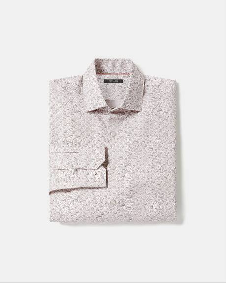 Chemise Habillée Blanche à Coupe Ajustée avec Pétales