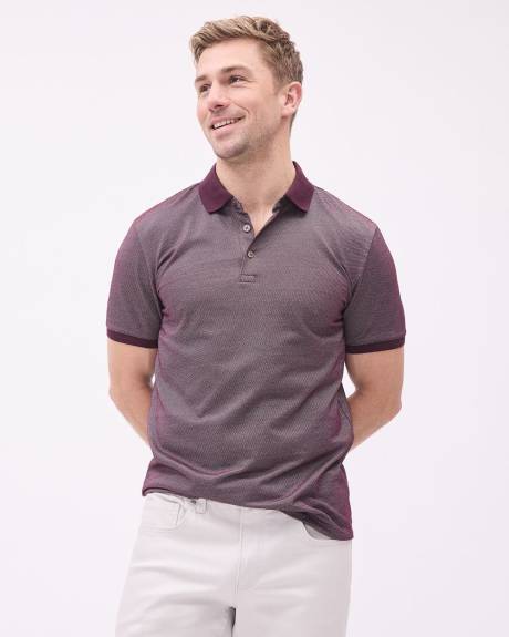 Two-Tone Short-Sleeve Pique Polo