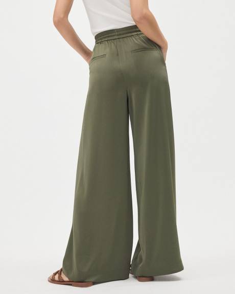 Satin High-Rise Wide-Leg Pant