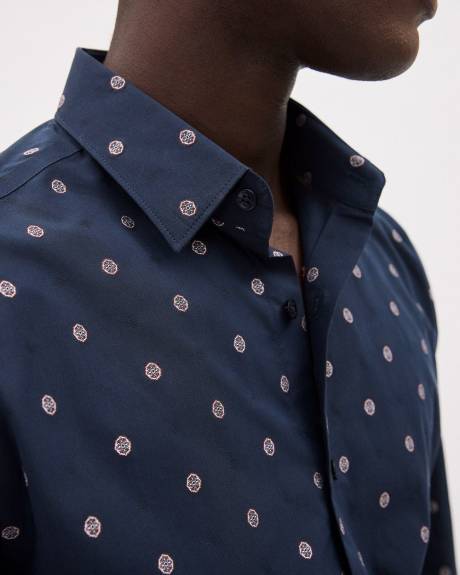 Regular-Fit Dress Shirt with Embroideries