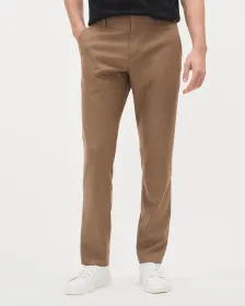 Brushed Twill Solid Slim-Fit City Pant