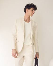 Slim Fit Stretch Linen Blazer