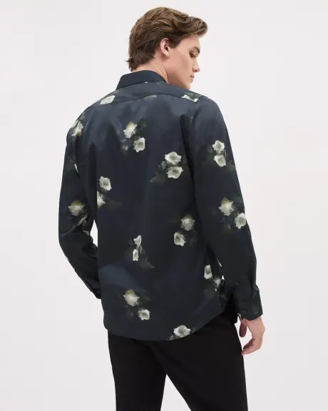 Chemise Habillée à Coupe Étroite avec Motif Floral