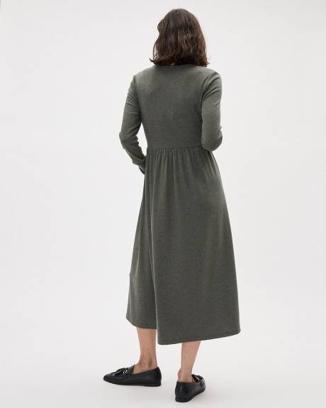 Nursing Wrap Ribbed Sweater Dress - Thyme Maternity