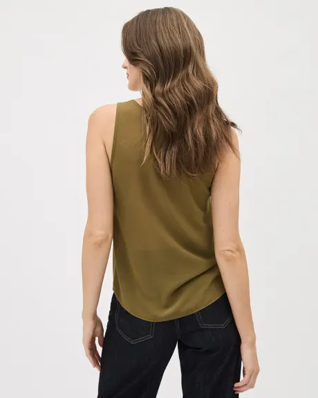 Sleeveless U-Neck Blouse