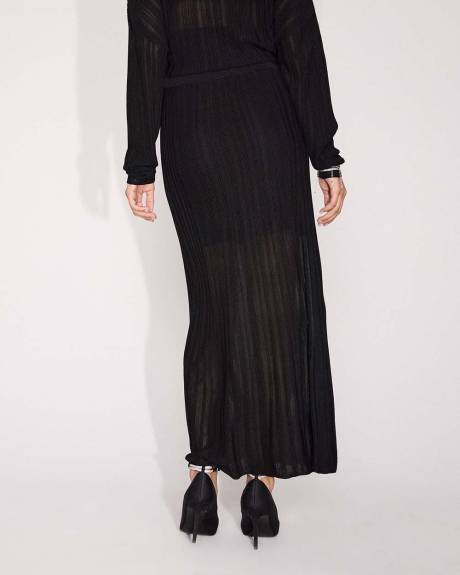 Sheer High-Rise A-Line Maxi Skirt