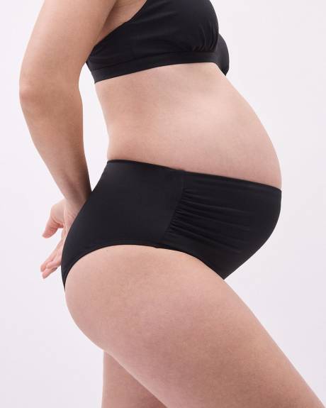 Culotte de Bikini Froncée à Taille Haute - Thyme Maternité