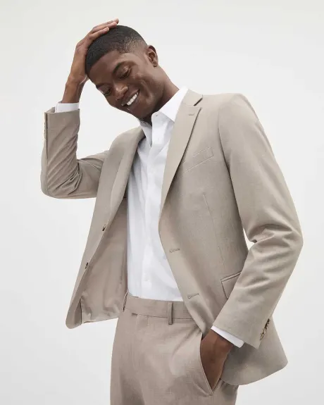 Slim-Fit Taupe Suit Blazer