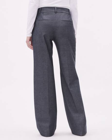 Chambray Mid-Rise Wide Leg Pant