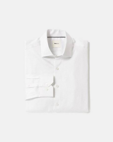 Slim-Fit Dress Shirt with Geometric Pattern