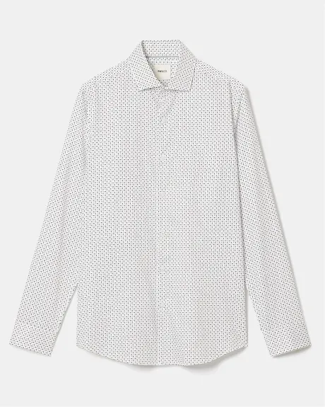 Slim-Fit Dotted Dress Shirt