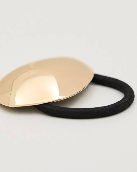 Hair Elastic with Oval Metal Plate