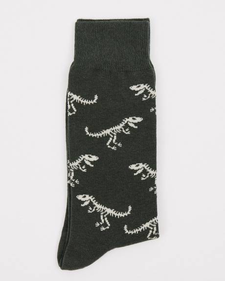 Skeleton Dinosaur Socks