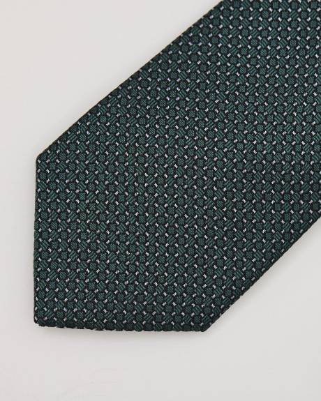 Green Skinny Tie with Micro Pattern