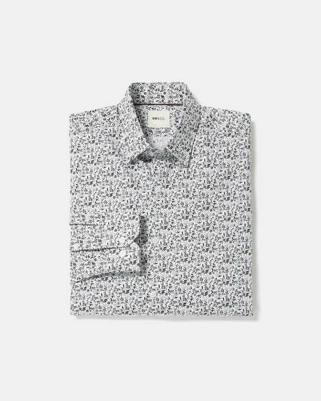 Tailored-Fit Dress Shirt with Floral Pattern