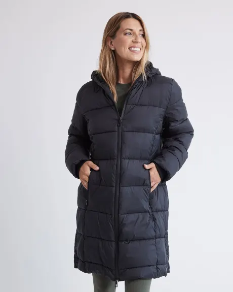 Manteau Matelassé à Capuchon avec Extension - Thyme Maternité