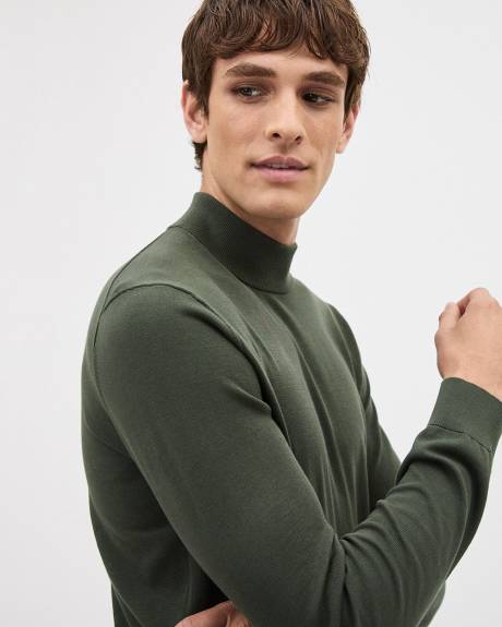 Long-Sleeve Mock-Neck Sweater