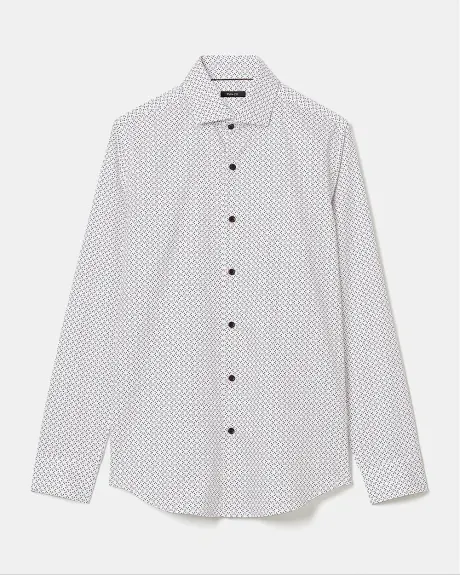 Slim-Fit Dress Shirt with Abstract Pattern