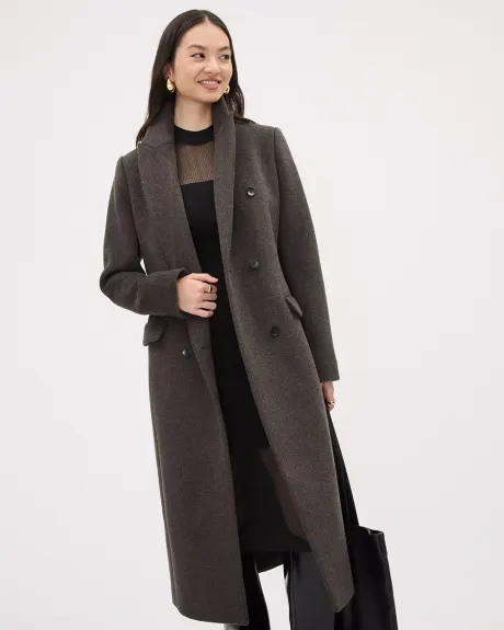 Double-Breasted Long Wool Coat