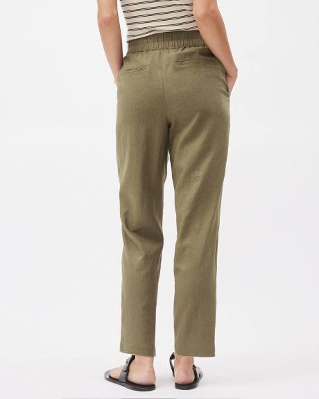 Mid-Rise Straight-Leg Linen Jogger