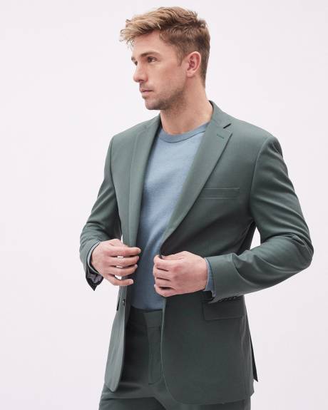 Tailored-Fit Green Suit Blazer