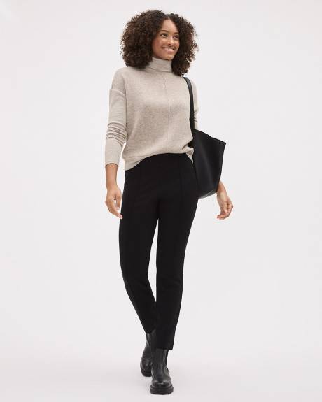 Long-Sleeve Turtle-Neck Brushed-Knit Top