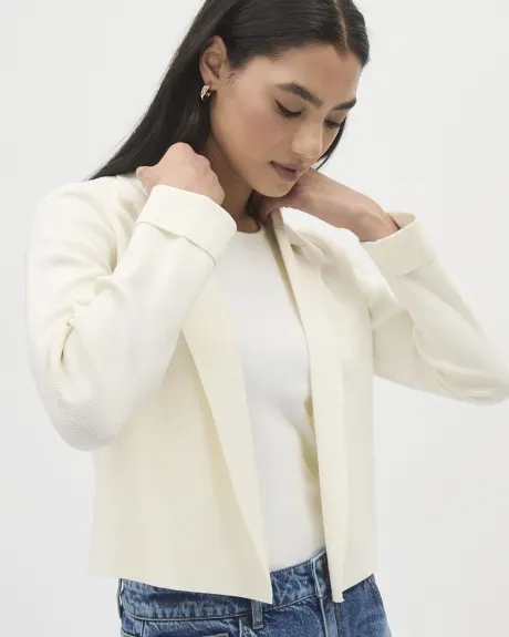 Open Cropped Sweater Blazer