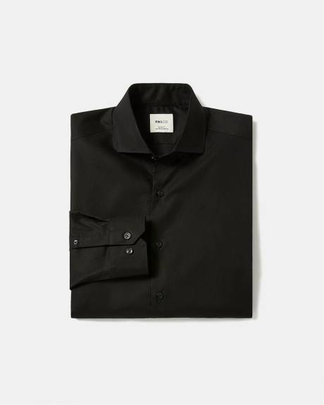 Slim-Fit Solid Sateen Dress Shirt