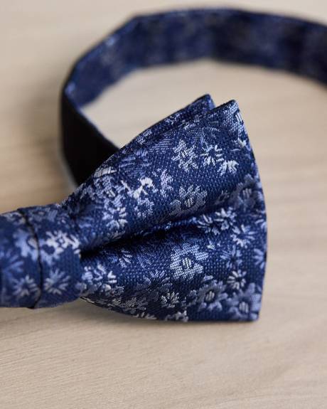 Navy Floral Bow Tie