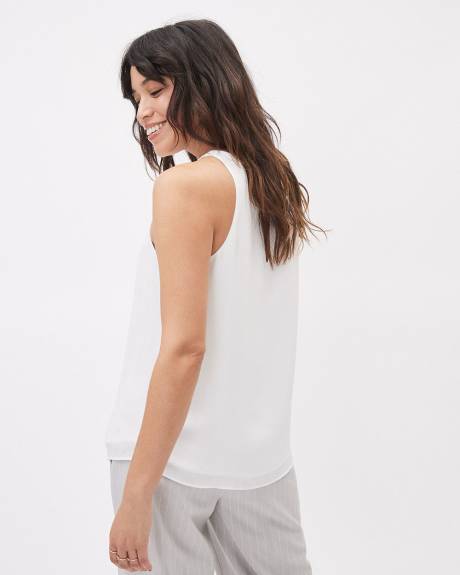 Camisole en Crêpe Soyeuse Unie à Col Rond